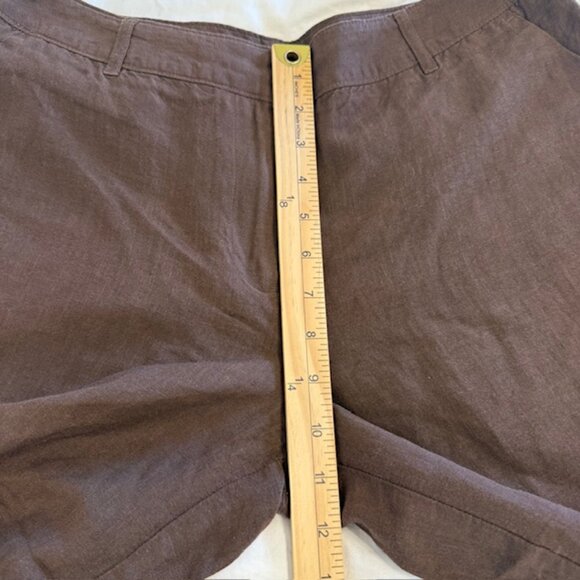 East 5th Brown Pants Women's Size 8 Wide Leg High Rise Linen Blend Lightweight - Picture 8 of 10